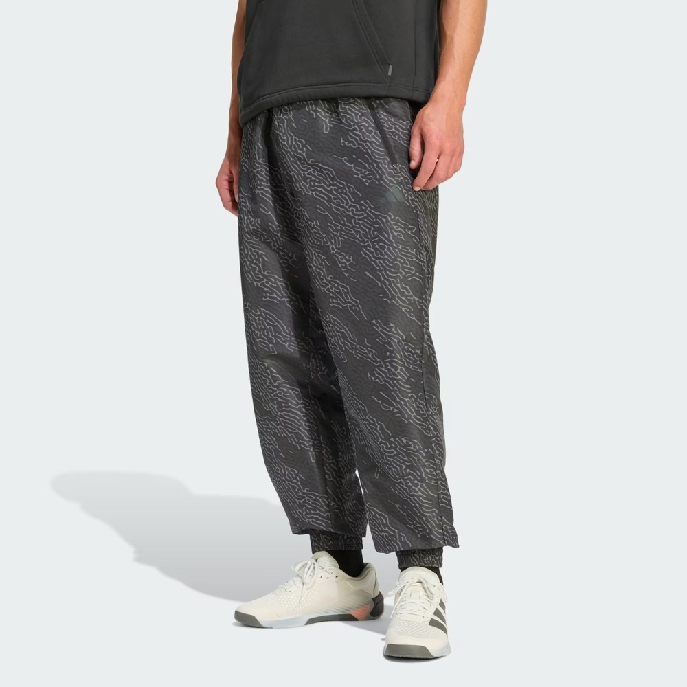 adidas Power Workout AOP Jogger Pants in Black Grey Camo Men Medium NWOT